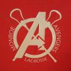 Monroe Avenger's short sleeve red t-shirt plain gold logo - Image 2