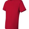 Monroe Avenger's short sleeve red t-shirt plain gold logo