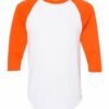 MABE Unisex raglan sleeve t-shirt orange and white - Image 2